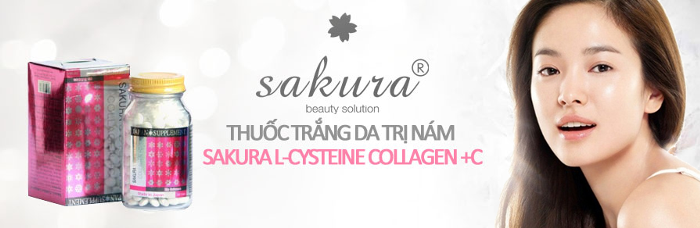 Sakura L-Cystine Collagen trị nám và tàn nhang, làm trắng da tự nhiên_chiaki.vn