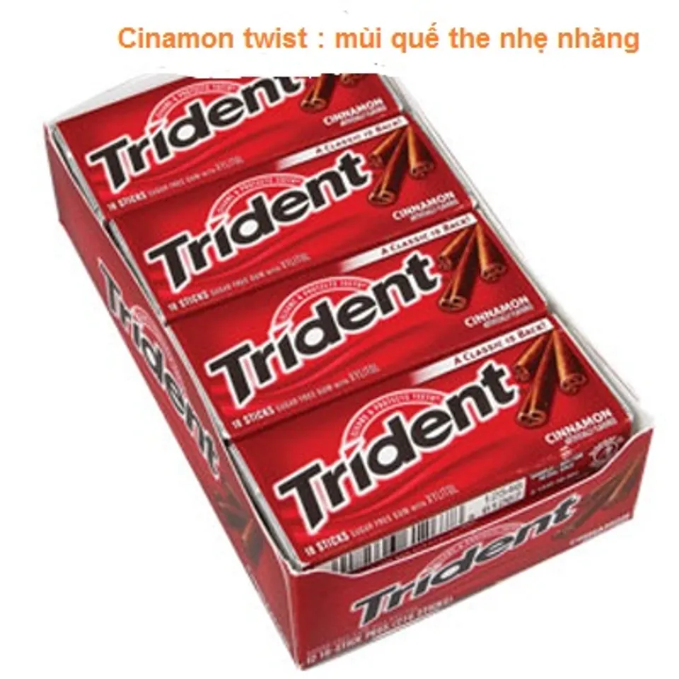 Trident Cinamon twist : mùi quế the nhẹ nhàng