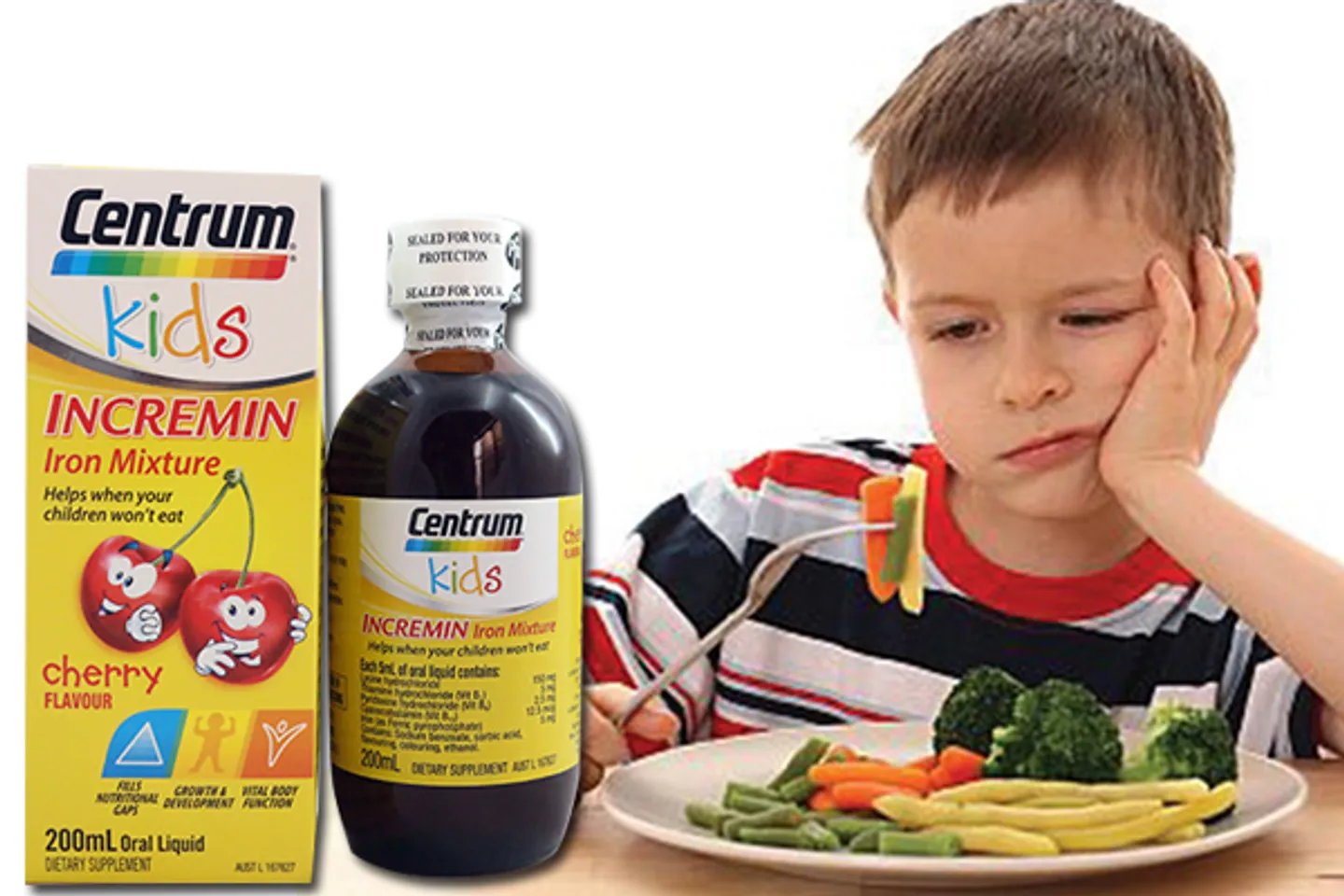 Siro Centrum Kids Incremin Iron Mixture Úc - thuốc bổ cho trẻ biếng ăn