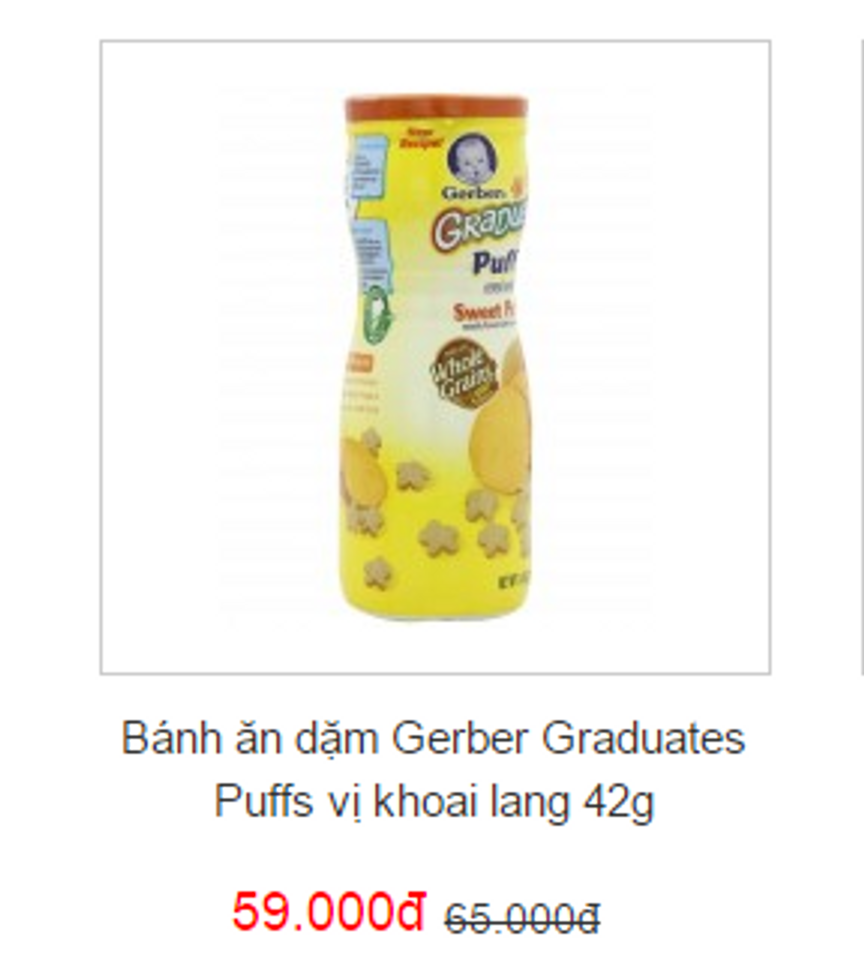 B&aacute;nh ăn dặm Gerber Graduates Puffs vị khoai lang 42g
