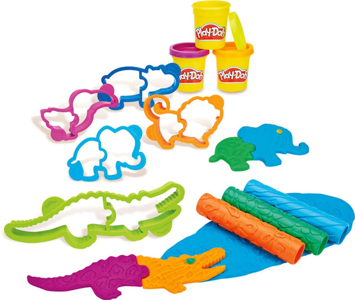 Đất nặn Play-Doh thế giới động vật bao gồm nhiều khuôn hình như hươu cao cổ, voi, cá sấu...