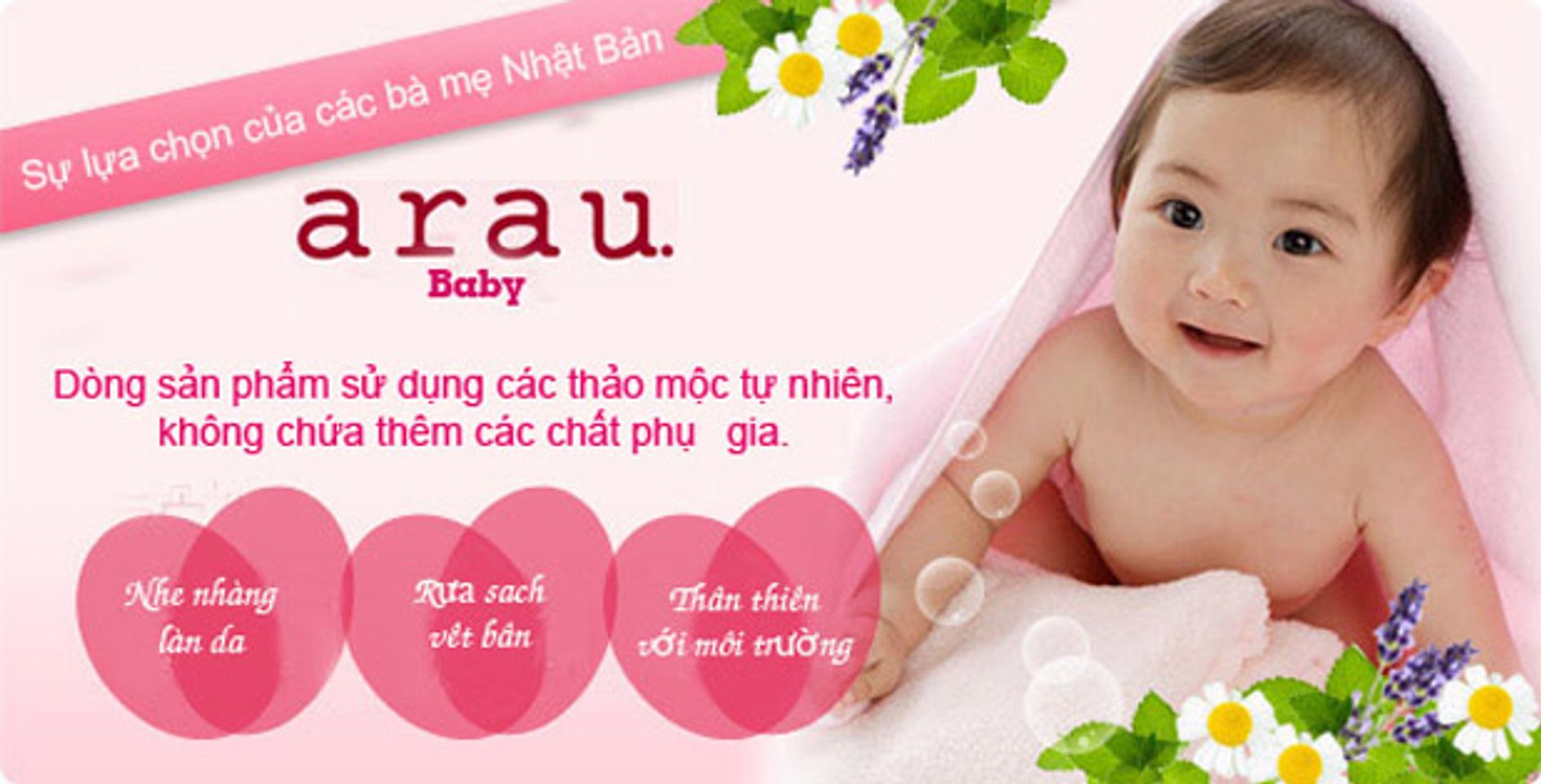 Nước rửa bình sữa Arau Baby không chứa chất tạo mùi tổng hợp
