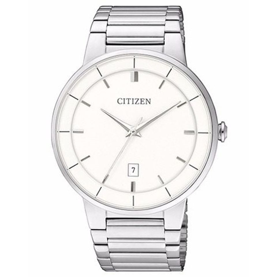 Đồng hồ đeo tay Citizen BI5010-59A có mặt số cổ điển hiện thị kim, giờ, ngày với chất liệu kính cường lực chống va đập 