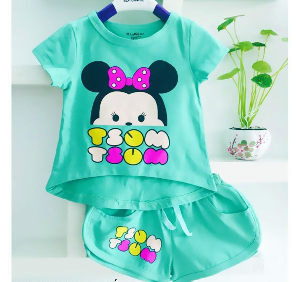 Bộ quần áo cho bé gái in hình chuột Mickey dễ thương 4