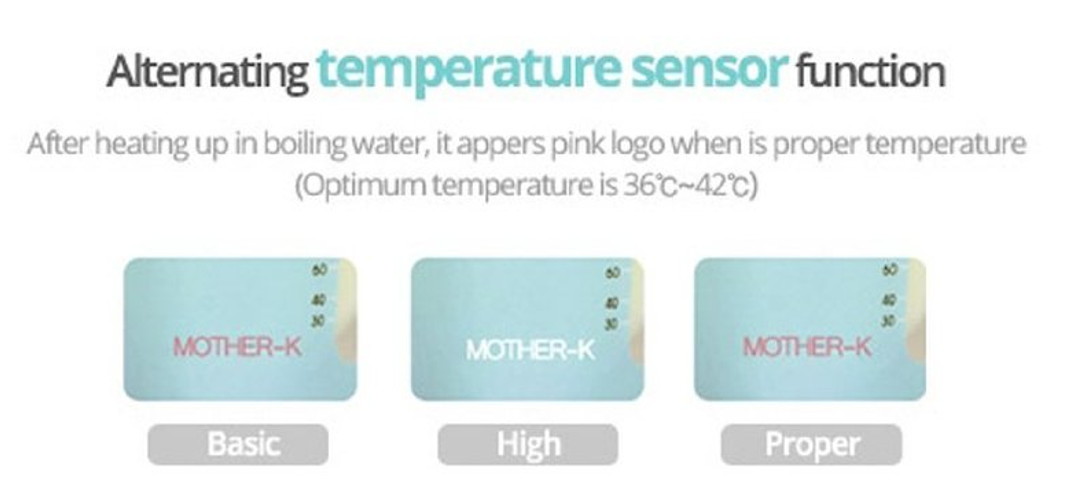 Túi trữ sữa cảm ứng nhiệt MotherK Tính năng đổi màu logo khi ở nhiệt độ khác nhau