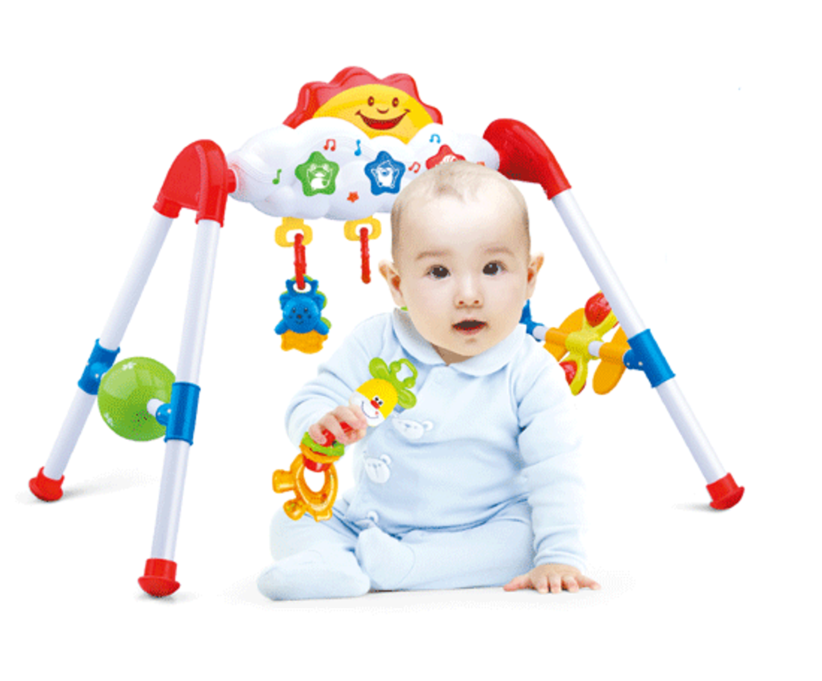 Các món đồ chơi nhiều màu, bắt mắt với chất liệu nhựa cao cấp, an toàn cho bé