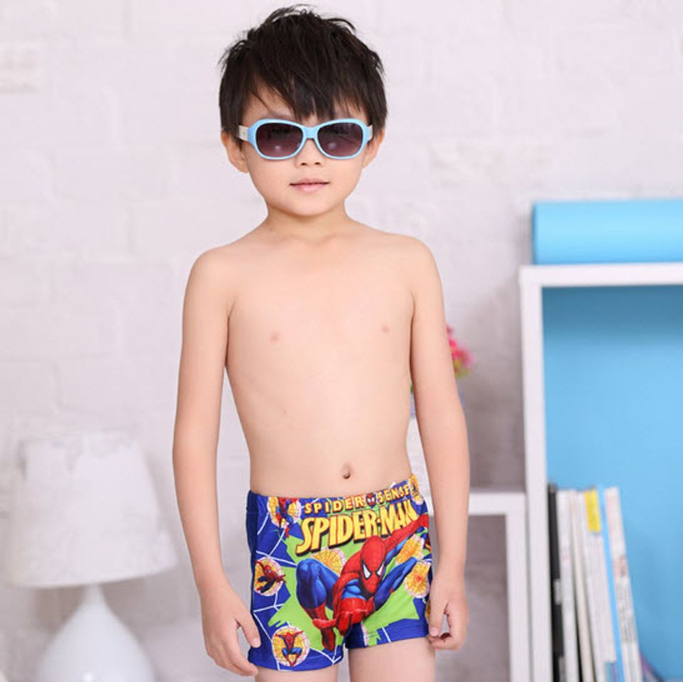 Đồ bơi bé trai hình siêu nhân người nhện màu xanh