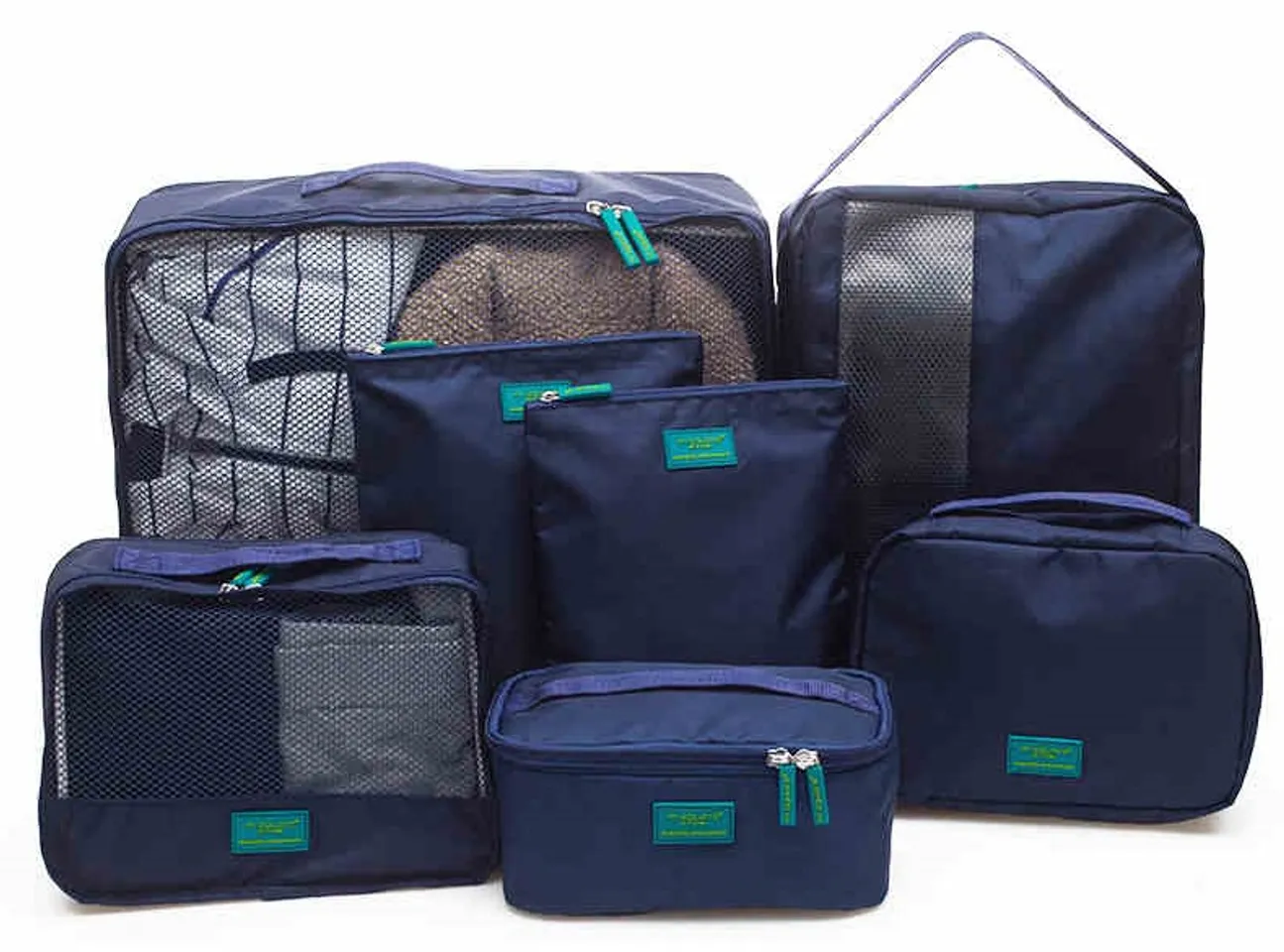 Set 7 túi đựng đồ du lịch công tác Msquare màu xanh đậm