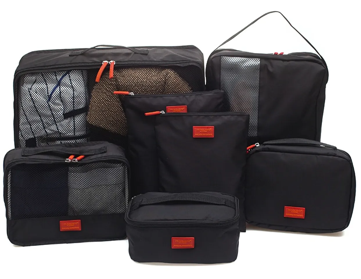 Set 7 túi đựng đồ du lịch công tác Msquare màu đen