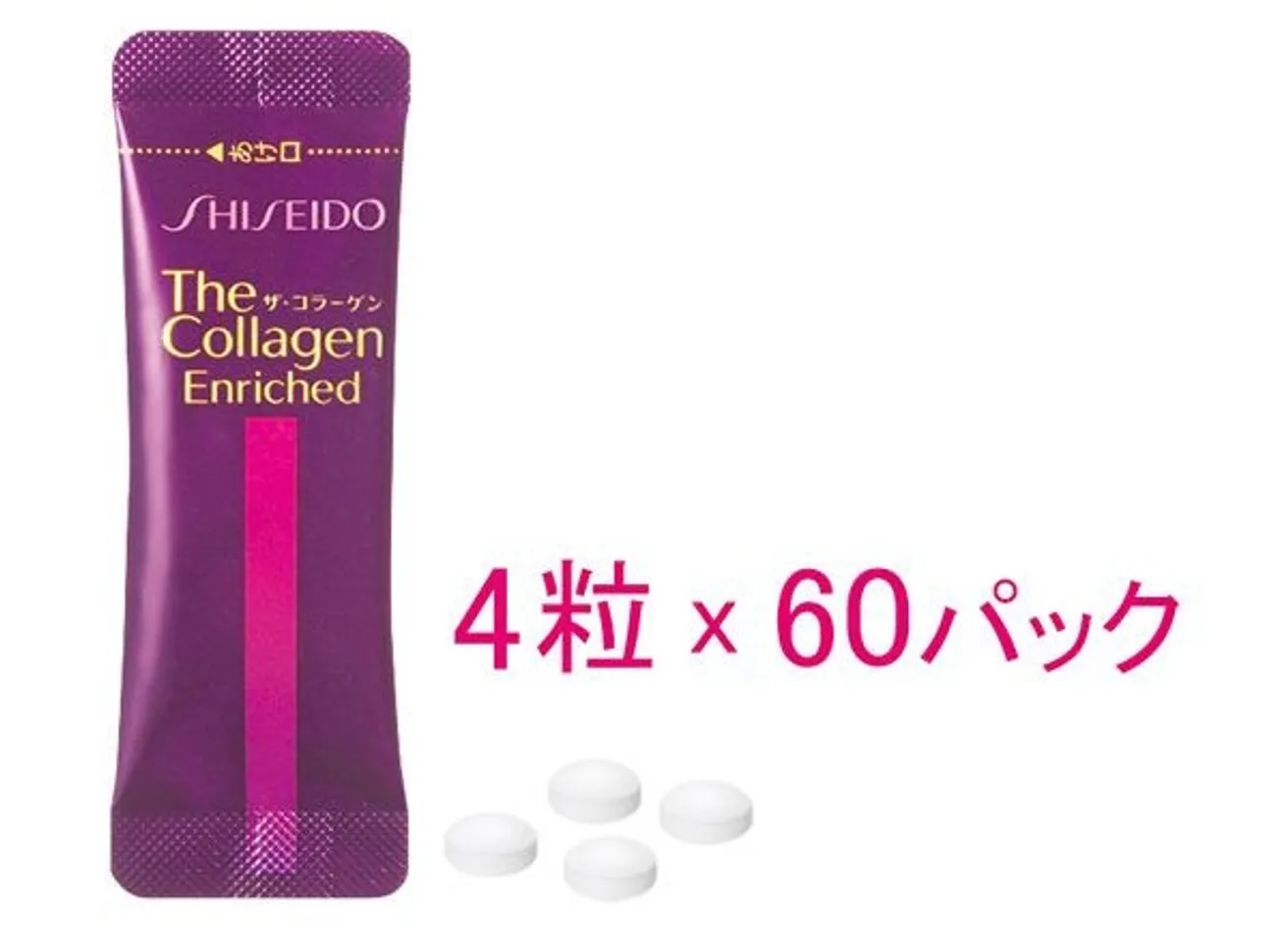 Collagen shiseido enriched dạng viên cũng được sản xuất từ nguồn nguyên liệu có nguồn gốc 100% tự nhiên