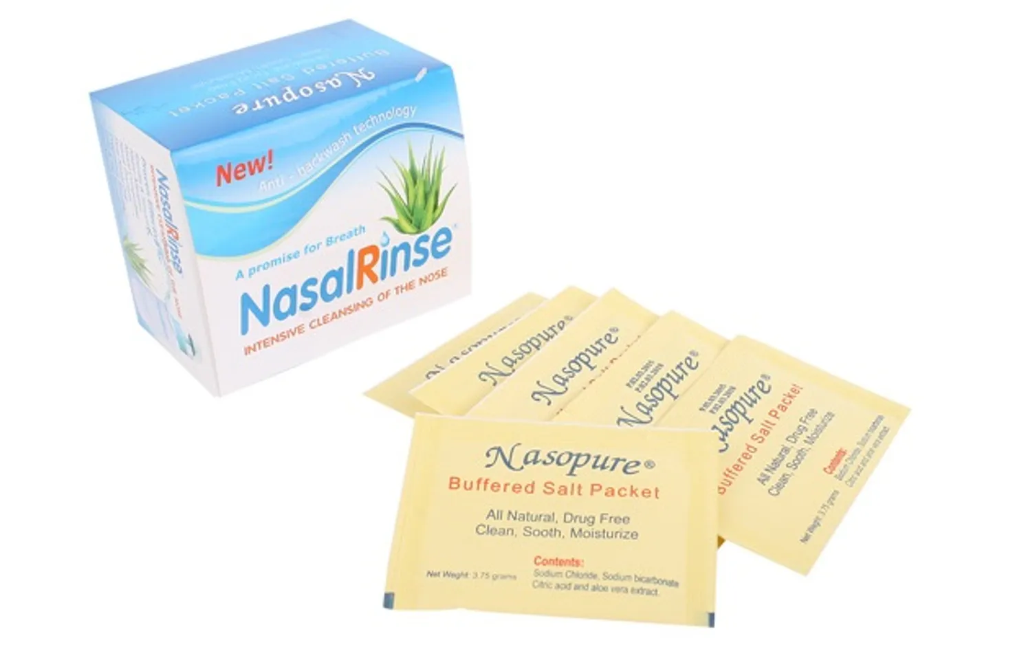 Hỗn hợp muối rửa mũi Nasal Rinse là dược phẩm natri clorua và natri bicarbonate, được dùng để hỗ trợ rửa mũi nhằm làm sạch các dịch nhầy, chất bụi bẩn bám trong mũi 