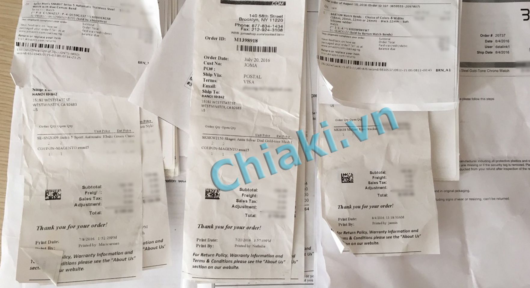 Chiaki.vn có đầy đủ giấy tờ nhập khẩu đồng hồ Skagen chính hãng