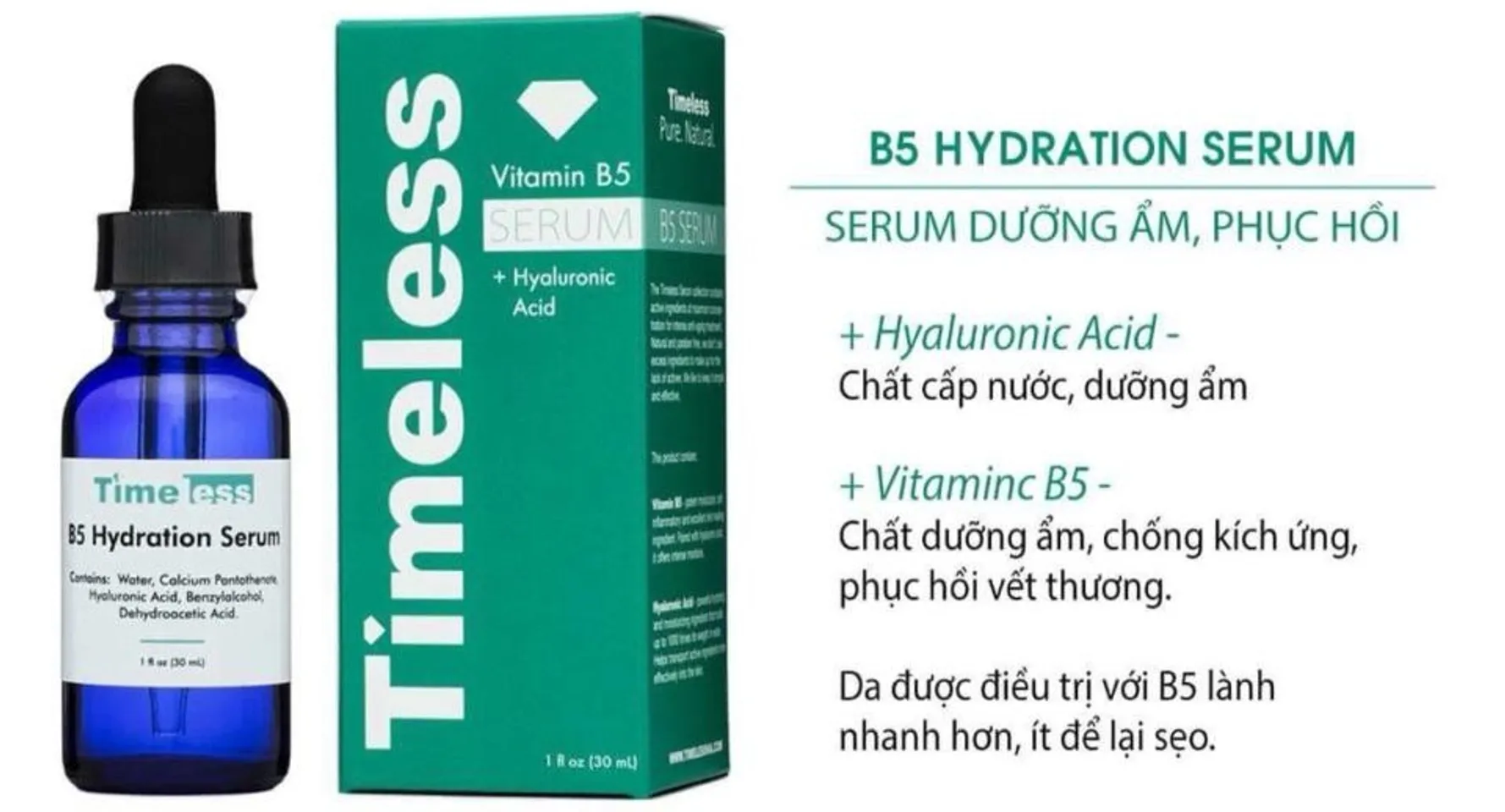 Công dụng Serum Timeless B5 Hydration dưỡng ẩm và phục hồi da 3
