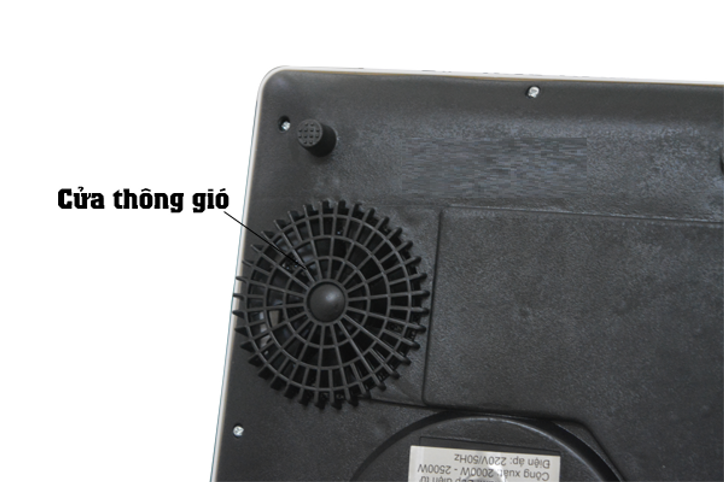 Quạt thông gió giúp phân bố và tản nhiệt tốt đảm bảo sự an toàn cho Bếp điện từ VNTech VN6156