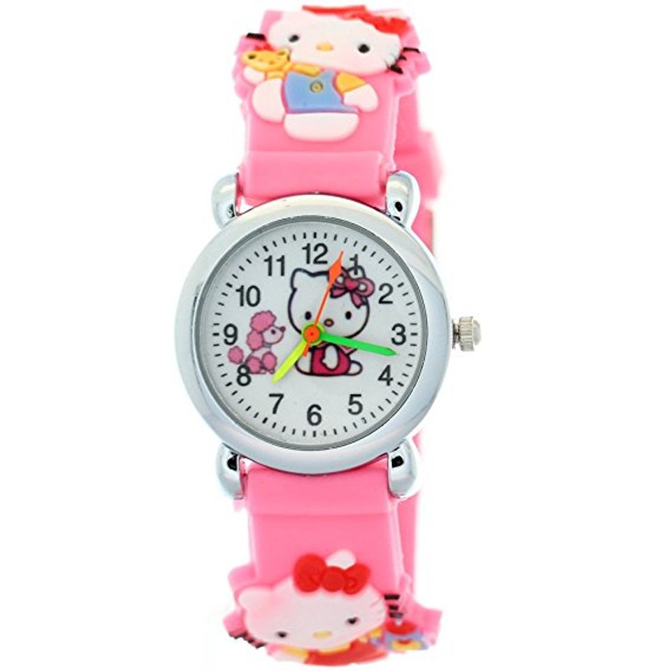 Chiếc đồng hồ sử dụng các họa tiết Hello Kitty xinh xắn, dễ thương phù hợp với các bé gái