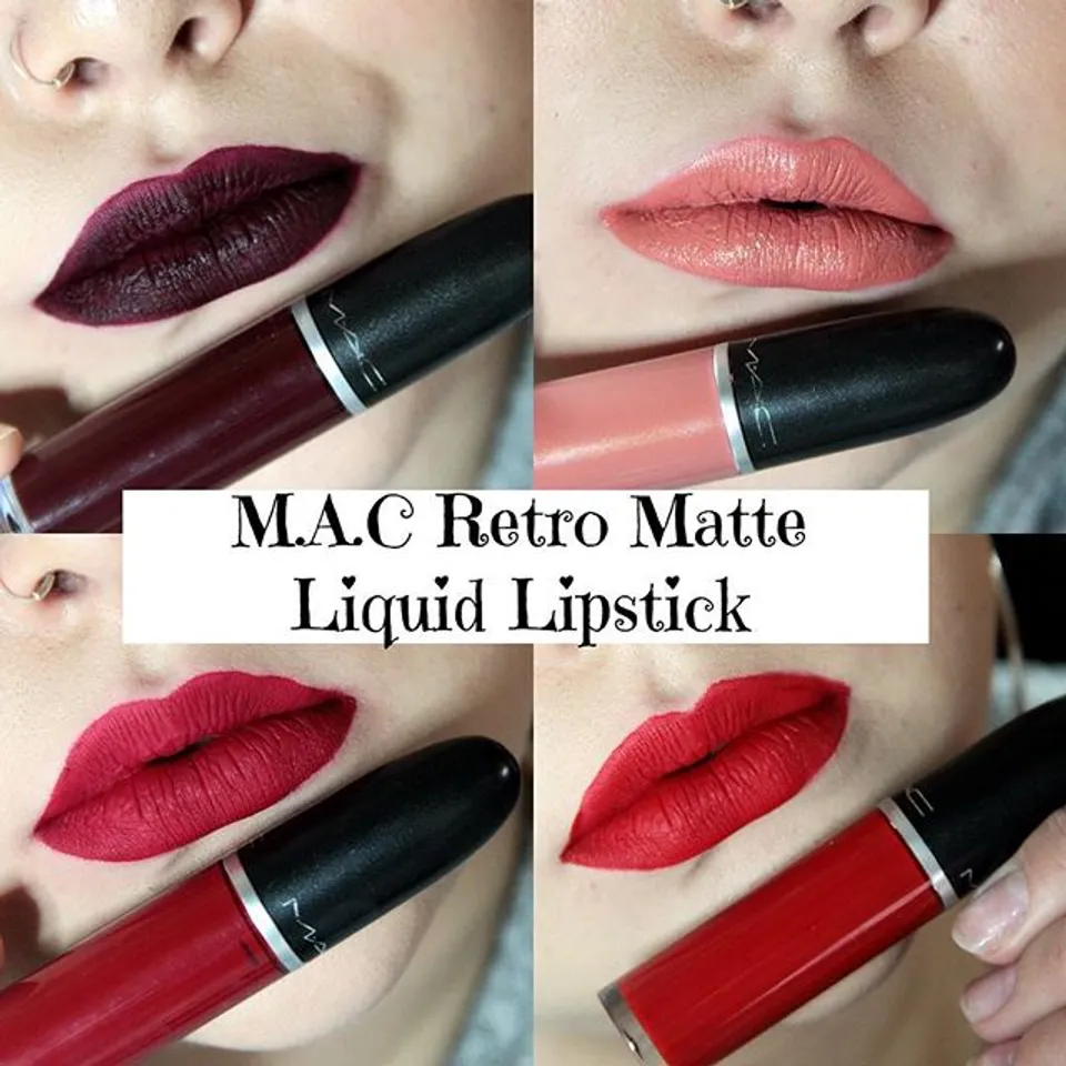 Son Mac Retro Matte Liquid Lip Color lên môi chuẩn màu đến 95%, sóng sánh mềm mướt trên môi