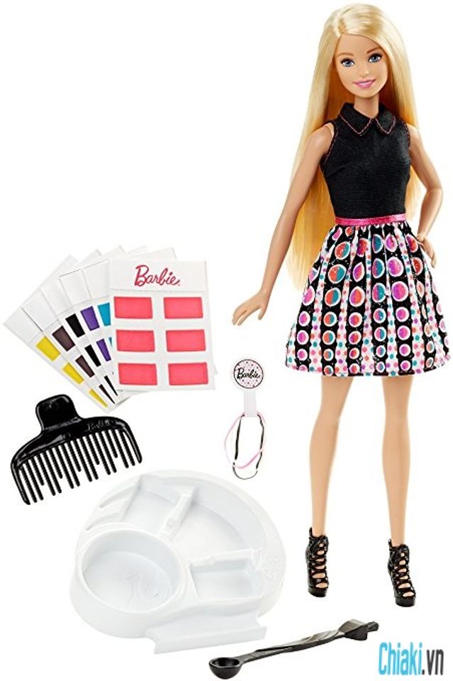 Búp bê Barbie thời trang tóc sắc màu DHL90 chính hãng