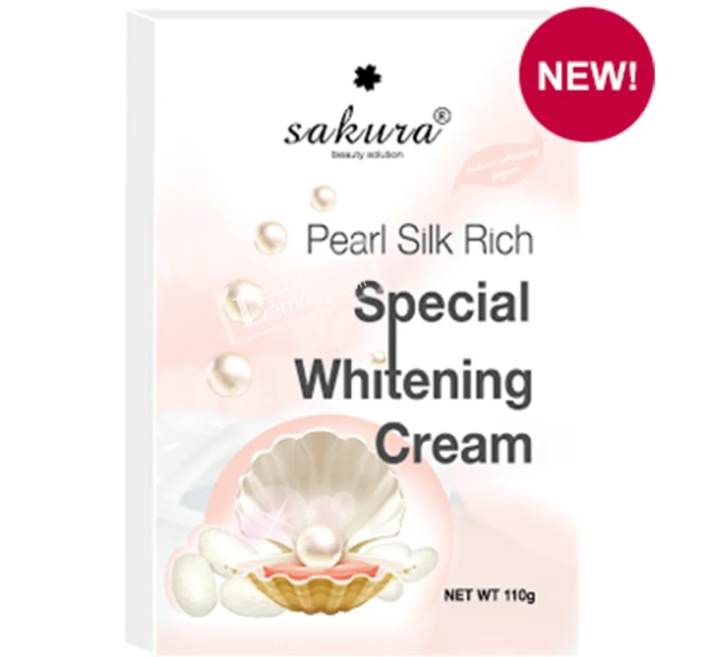 Kem tắm trắng toàn thân Sakura Pearl Silk Rich Special Whitening Cream chiết xuất ngọc trai tơ tằm