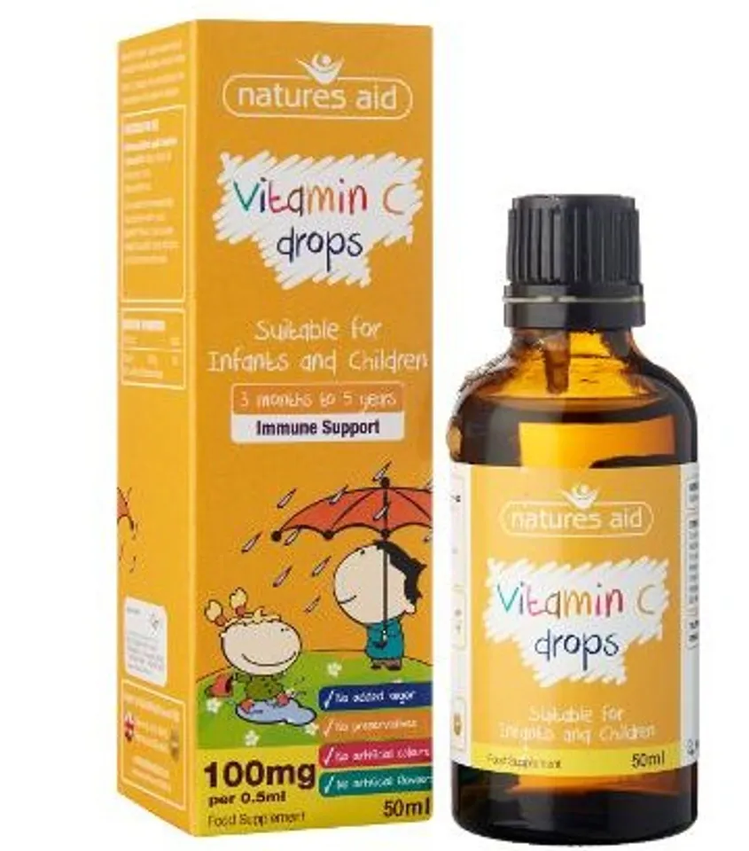 Vitamin C dạng giọt Natures Aid cho bé từ 3 tháng tới 5 tuổi 50ml