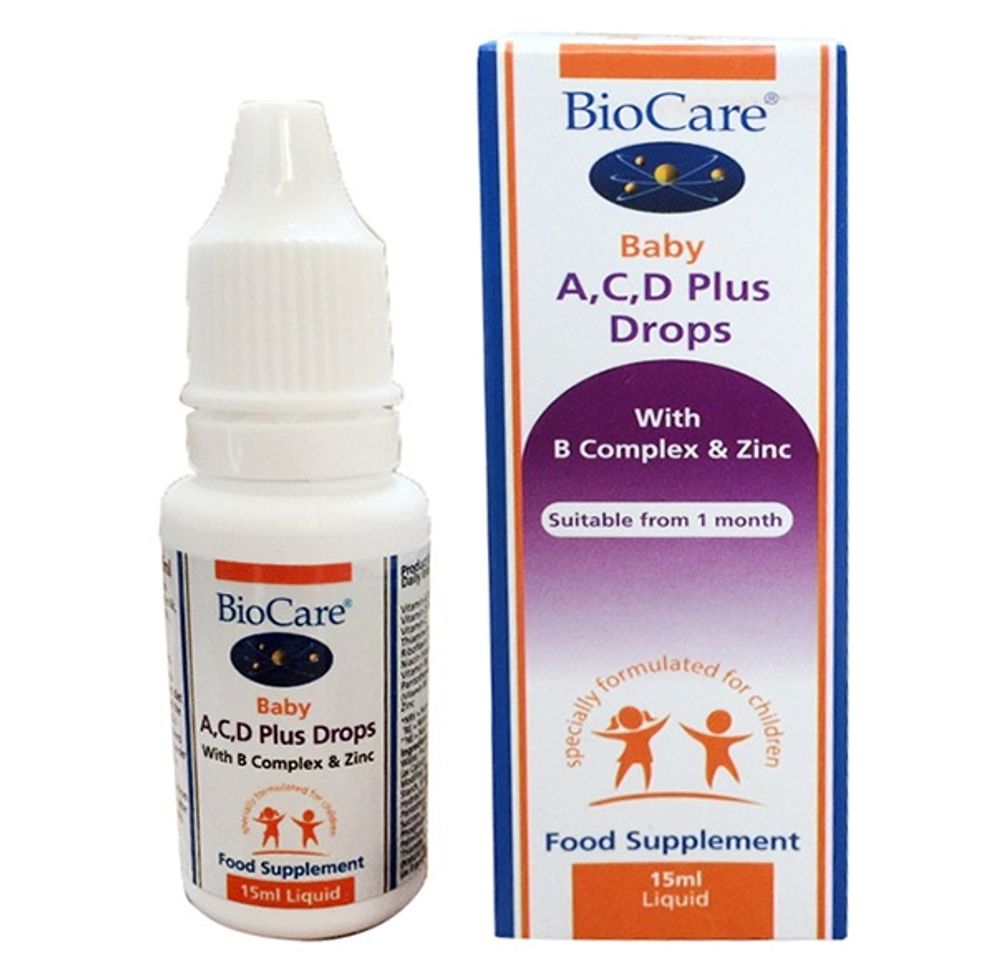 Biocare Baby 15ml bổ sung Vitamin A, C, D dạng giọt cho bé