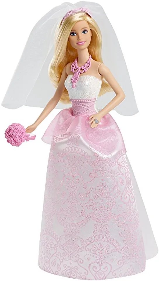 Búp bê Barbie cô dâu CFF37 trong bộ váy cưới hiện đại