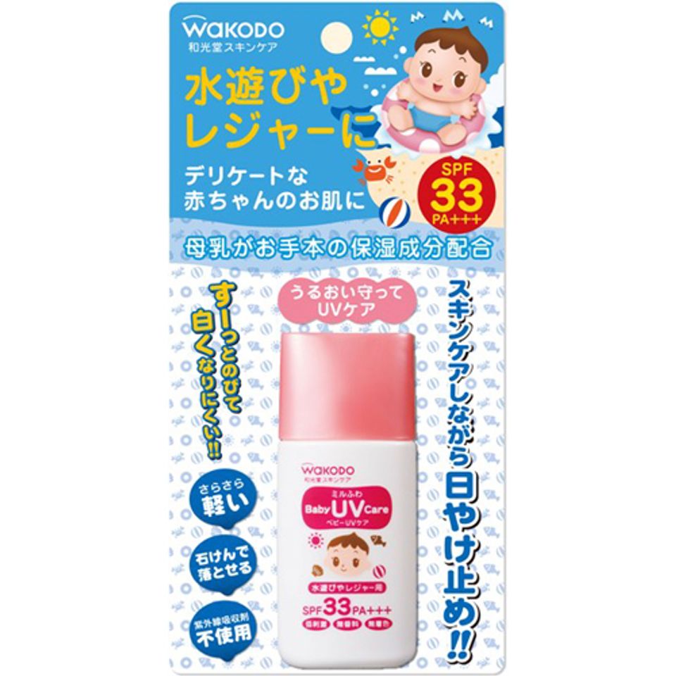 Kem chống nắng cho bé Wakodo SPF33/PA+++ giúp ngăn ngừa các tia cực tím UV ảnh hưởng tới làn da của các bé