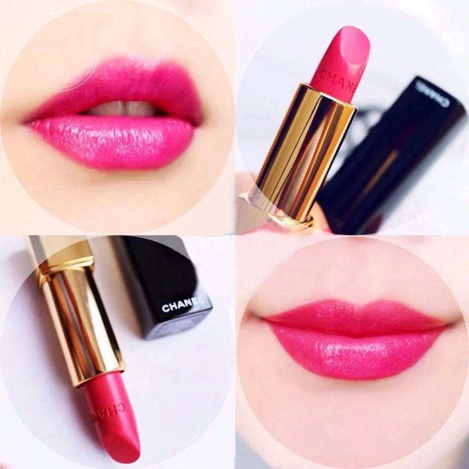 Son môi Chanel Rouge Allure Velvet 37 hồng tươi là dòng son lỳ nhưng lên môi rất mềm và mịn, không tạo rãnh trên môi 