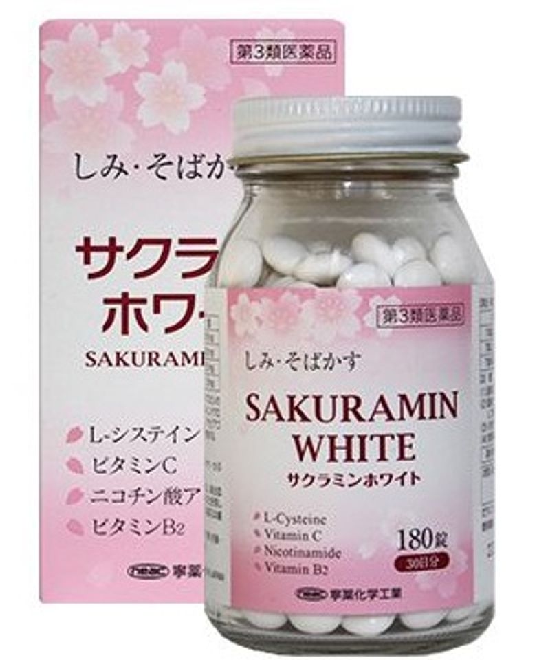 Viên uống trị nám, trắng da Sakuramin White Nhật Bản 180 viên 
