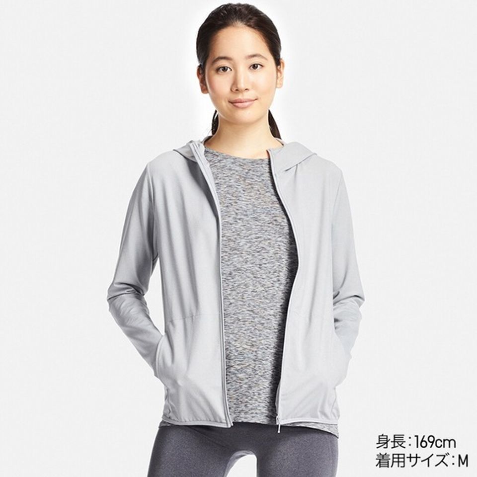Áo chống nắng chất thun lạnh làm mát Uniqlo AiRism mẫu 2017 màu 03 Gray