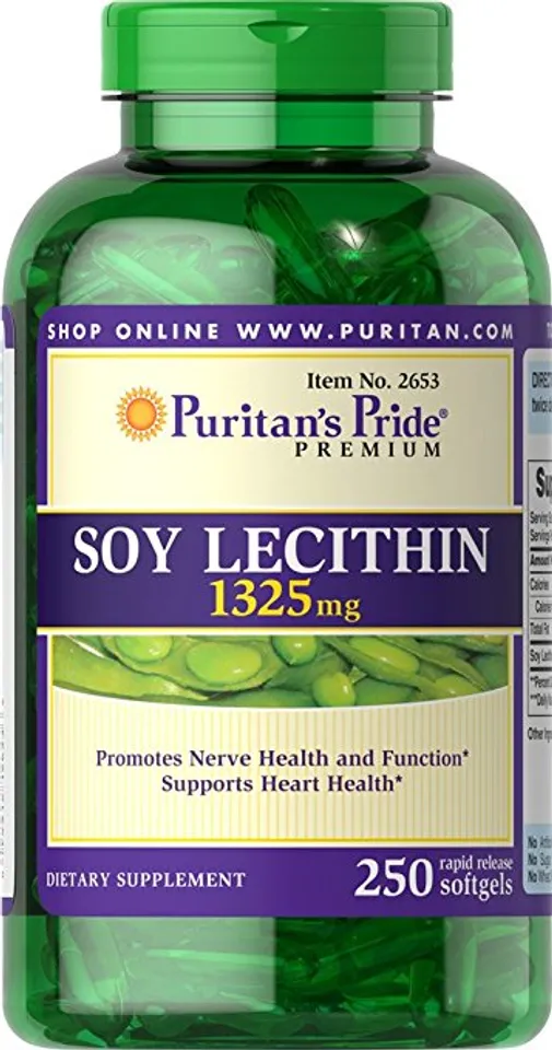 Viên uống tinh chất mầm Đậu Nành Soy Lecithin 1325 mg Puritan Pride hộp 250 viên