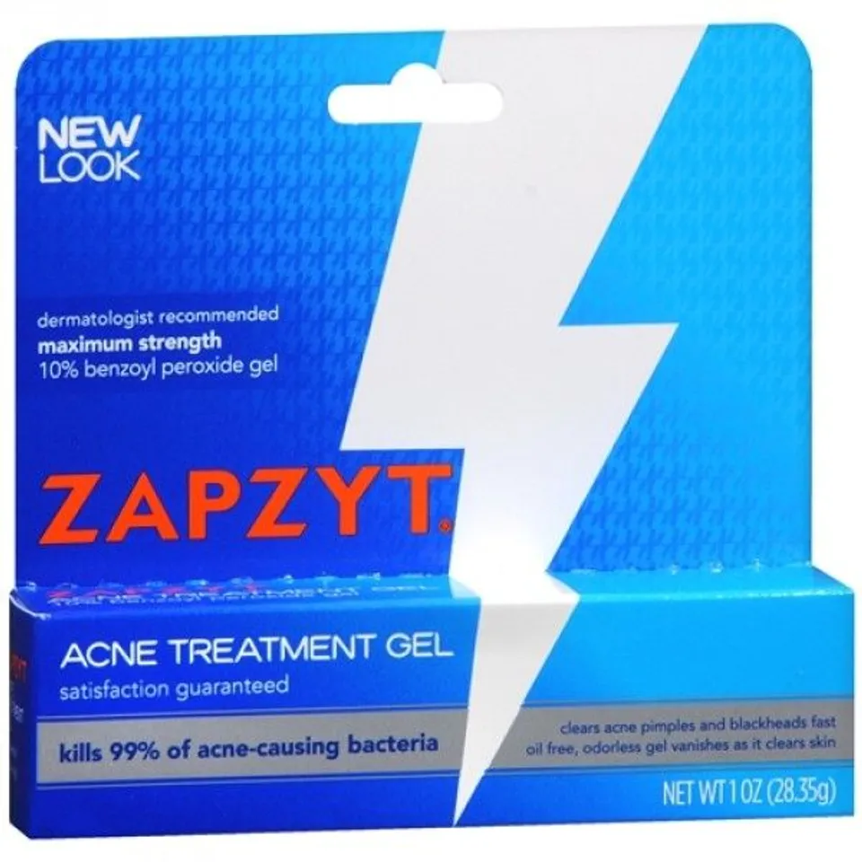 Gel điều trị mụn Zapzyt Maximum Strength 10% Benzoyl Peroxide Acne Treatment với công thức 10% Benzoyl Peroxide