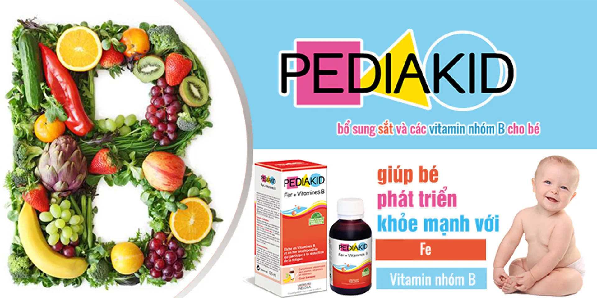 Pediakid bổ Sung Sắt (Fer) + Vitamin B cho bé từ 6 tháng