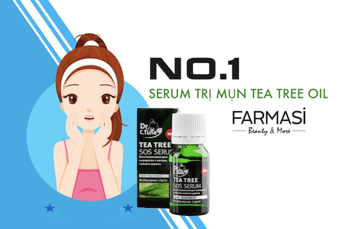 Serum trị mụn cấp tốc Farmasi Dr. C.Tuna Tea Tree SOS