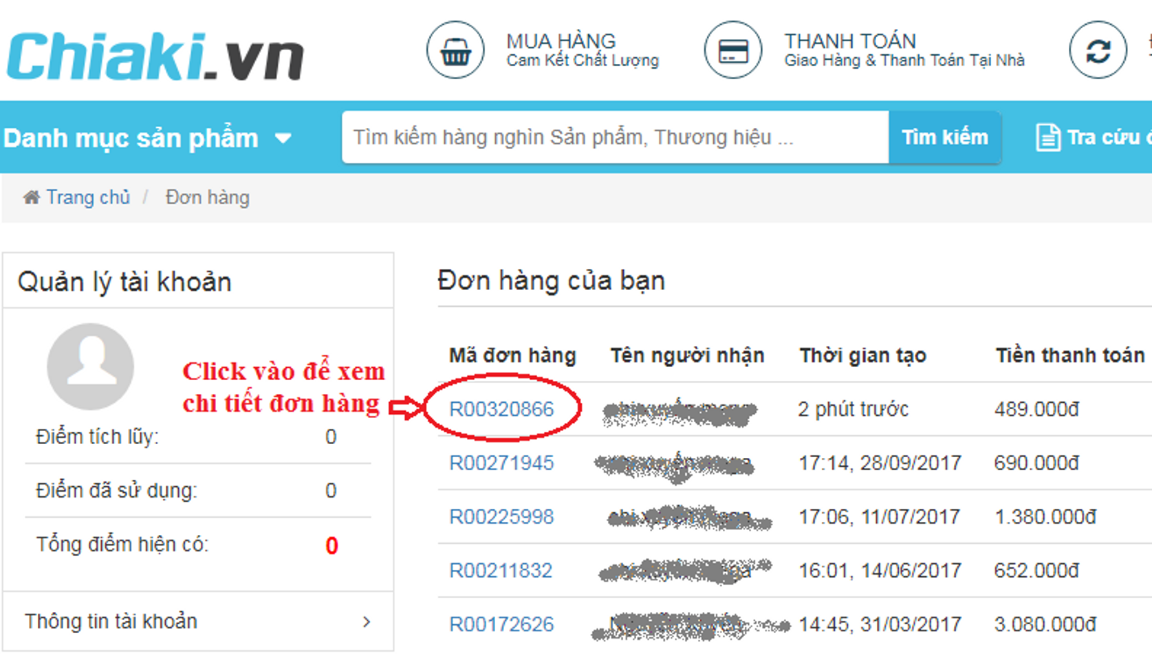 C&aacute;ch tra cứu đơn h&agrave;ng tại chiaki.vn 3