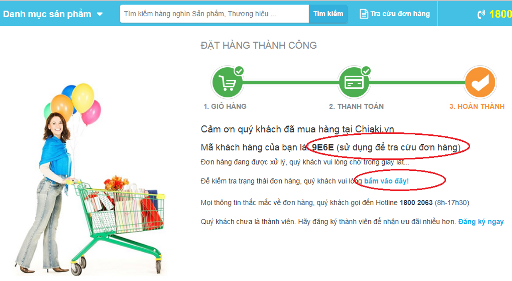 C&aacute;ch tra cứu đơn h&agrave;ng tại chiaki.vn 1