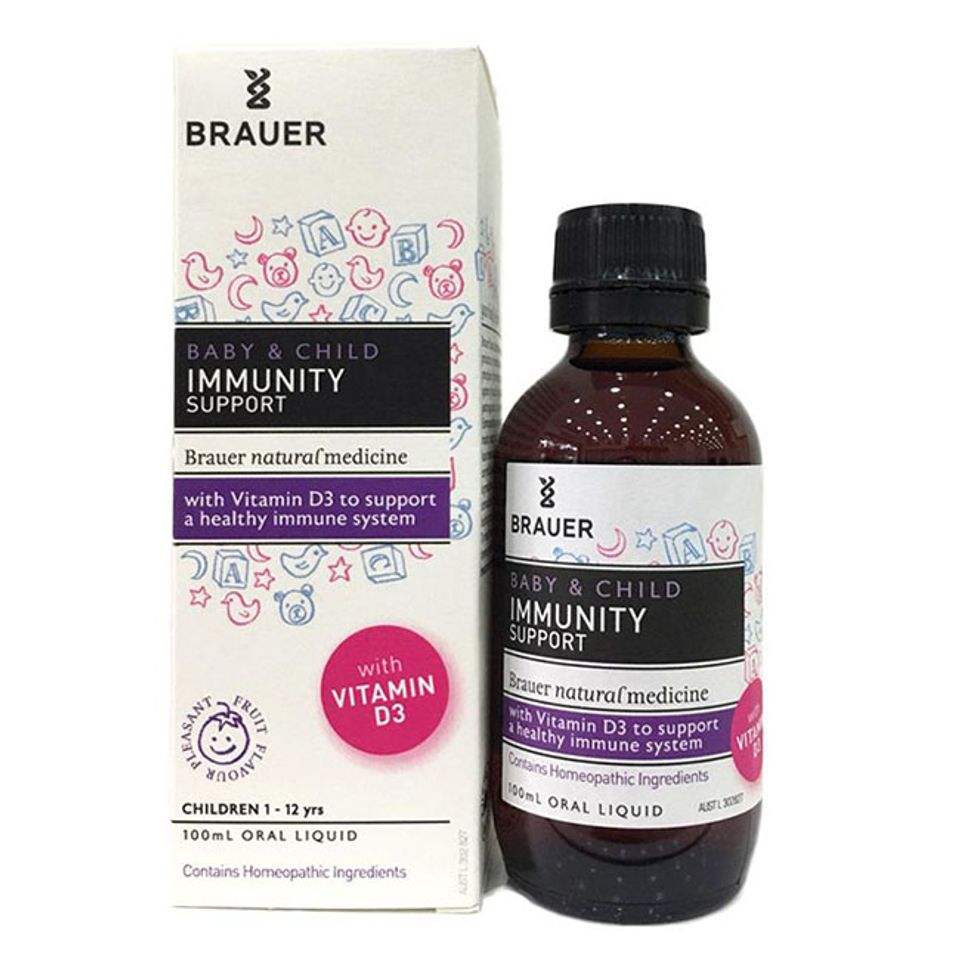 Siro Brauer Baby & Child Immunity l&agrave; một c&aacute;c loại tăng đề kh&aacute;ng cho b&eacute; dưới 1 tuổi