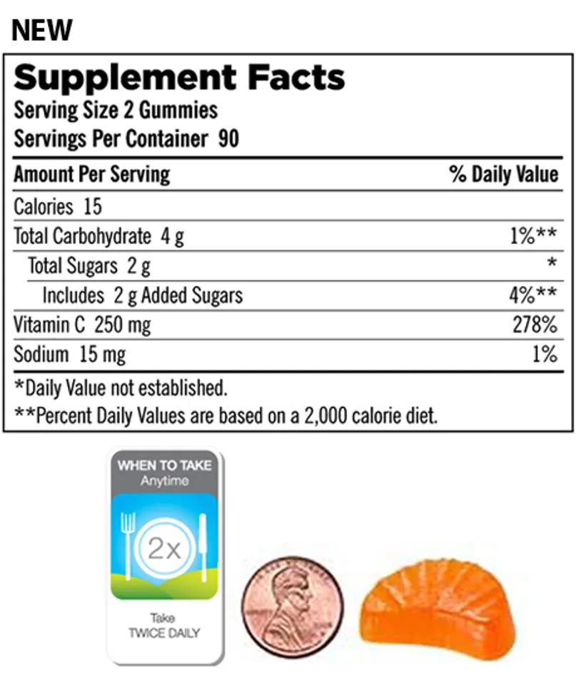 Kẹo dẻo bổ sung Vitamin C Kirkland 250mg cho người lớn 1