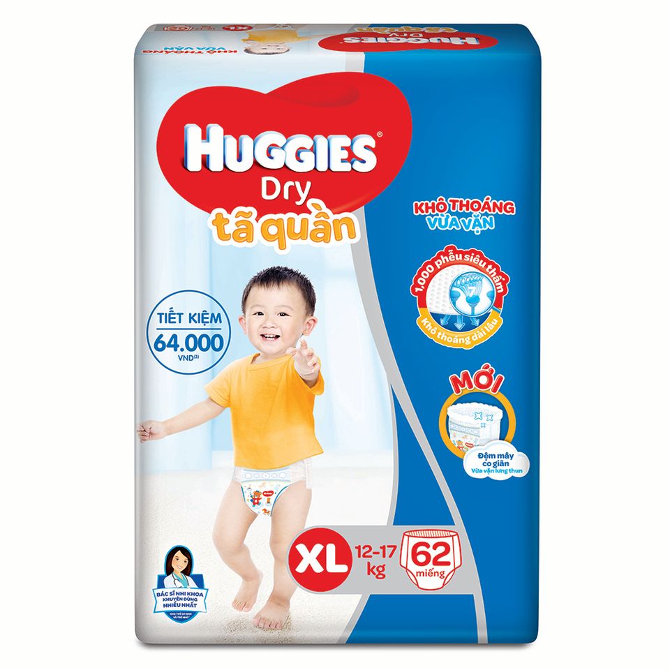 Bỉm quần Huggies size XL cho bé 12-17kg 1