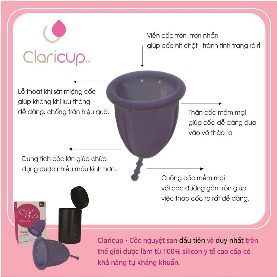 CÁCH SỬ DỤNG CỐC NGUYỆT SAN CLARICUP THUẬN TIỆN