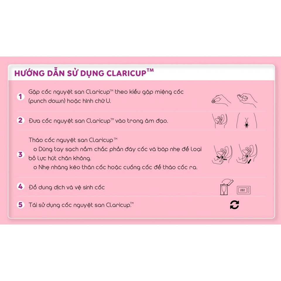 CÁCH SỬ DỤNG CỐC NGUYỆT SAN CLARICUP THUẬN TIỆN
