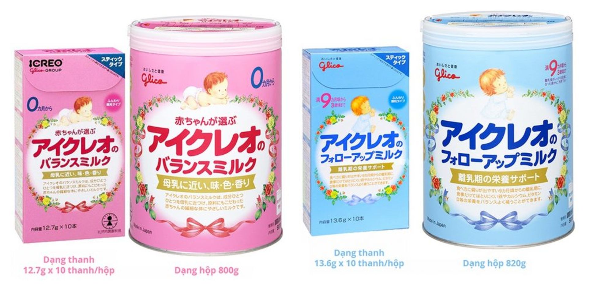 Sữa Glico số 0 v&agrave; có 1-0-2