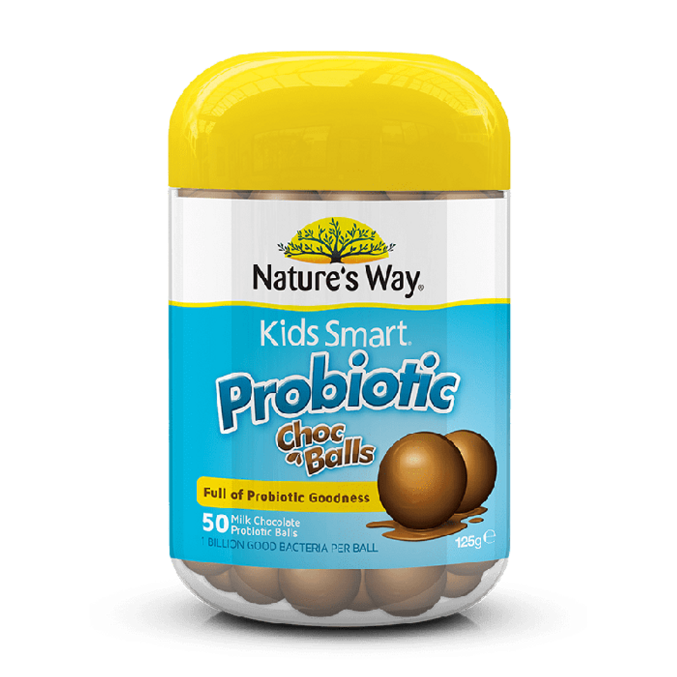 Viên bổ sung lợi khuẩn Probiotic Natures Way Kids Smart hương Socola và Vani sữa chua thơm ngon