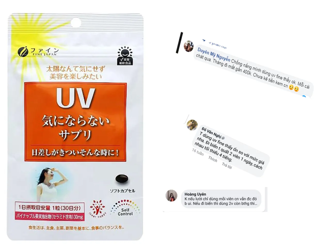 Viên uống chống nắng UV Fine Japan 30 viên Nhật Bản