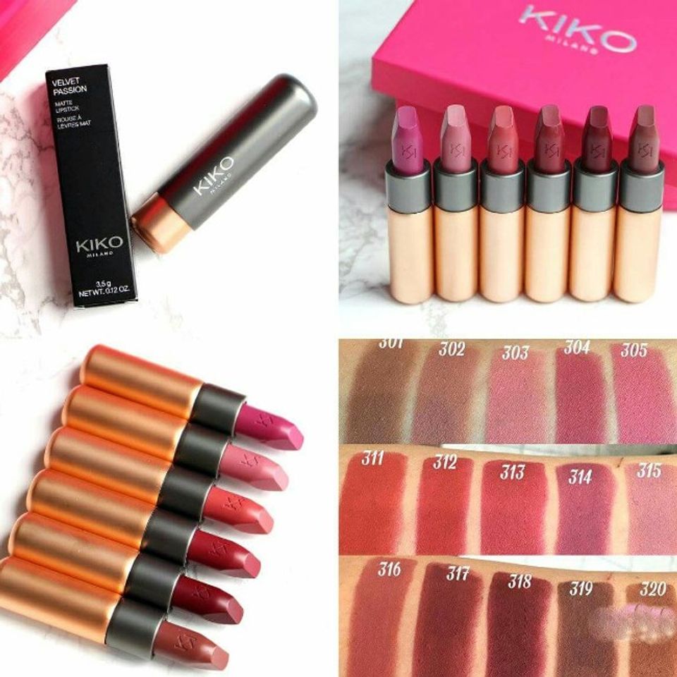 Swatch chi tiết màu son kiko Velvet Passion Matte Lipstick hot hiện nay