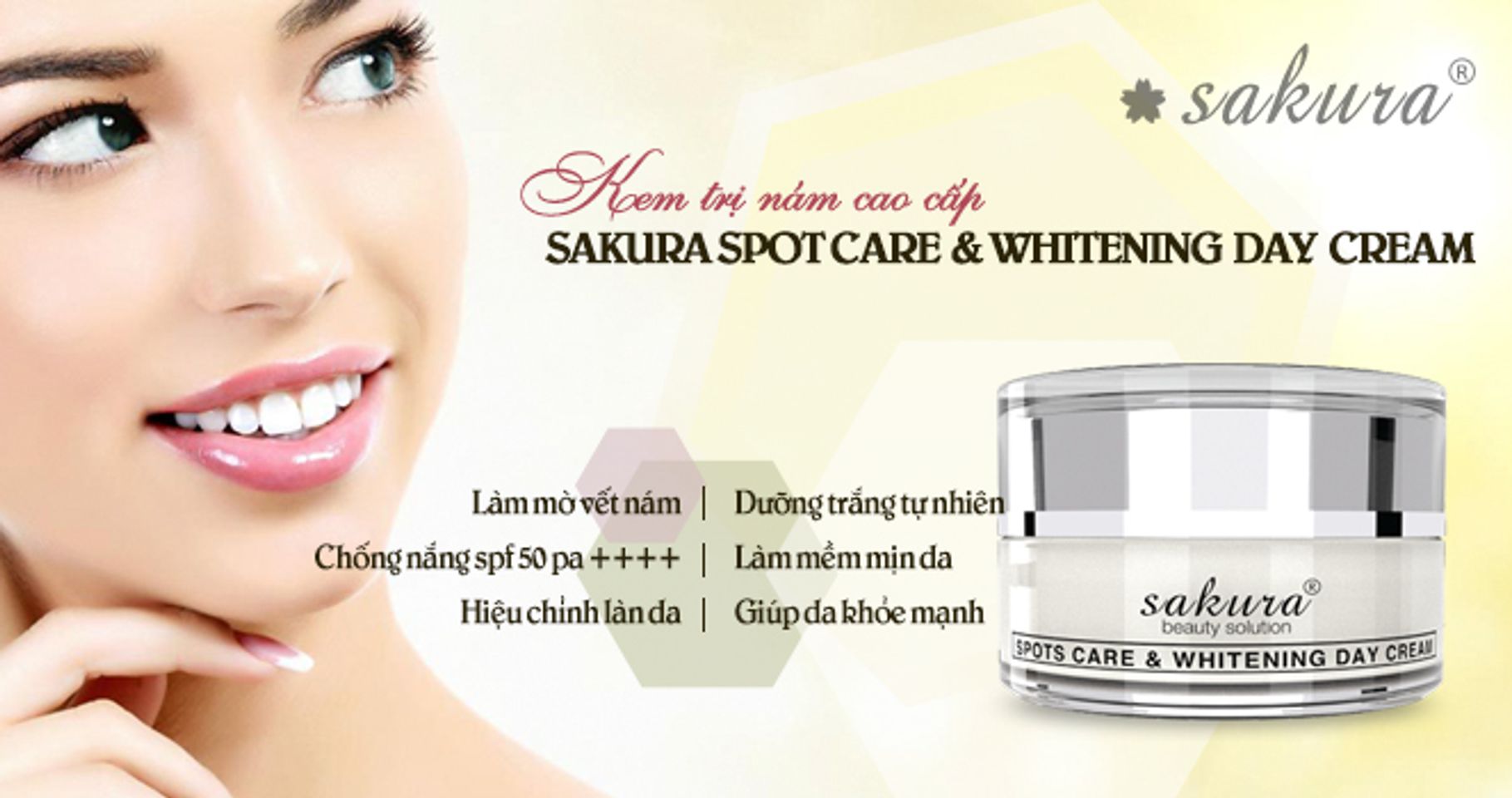 kem trị nám Sakura ban ngày Spot Care & Whitening Day Cream