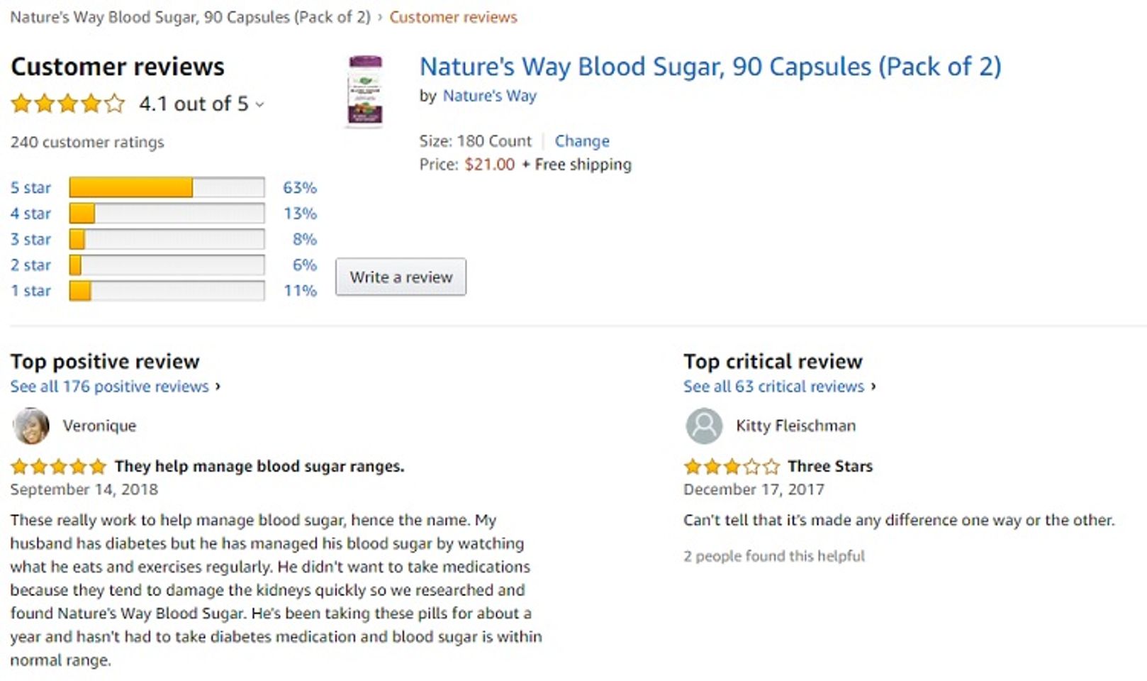 Phản hồi từ phía khách hàng sử dụng Blood Sugar Nature's Way 3