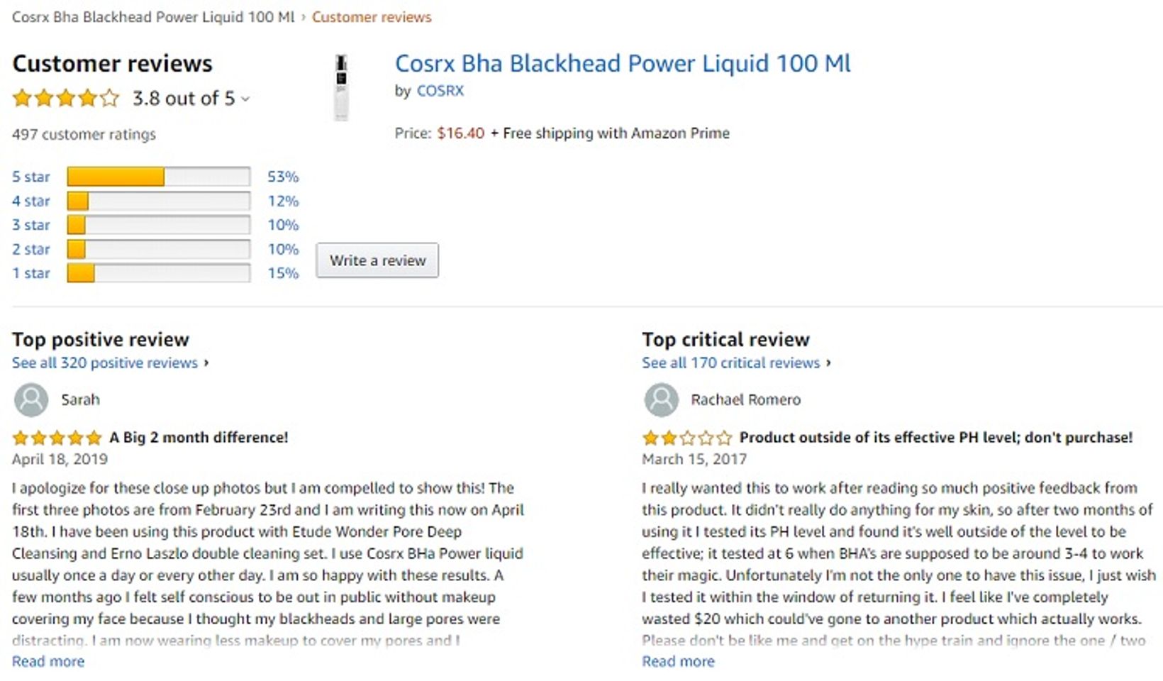 Phản hồi từ phía khách hàng sử dụng BHA Blackhead Power Liquid 3