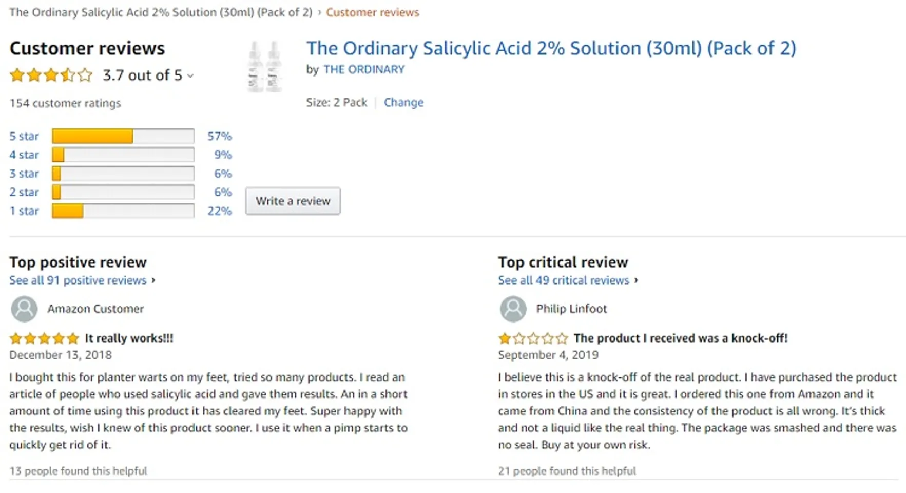Phản hồi từ phía khách hàng sử dụng Serum The Ordinary Salicylic Acid 2%