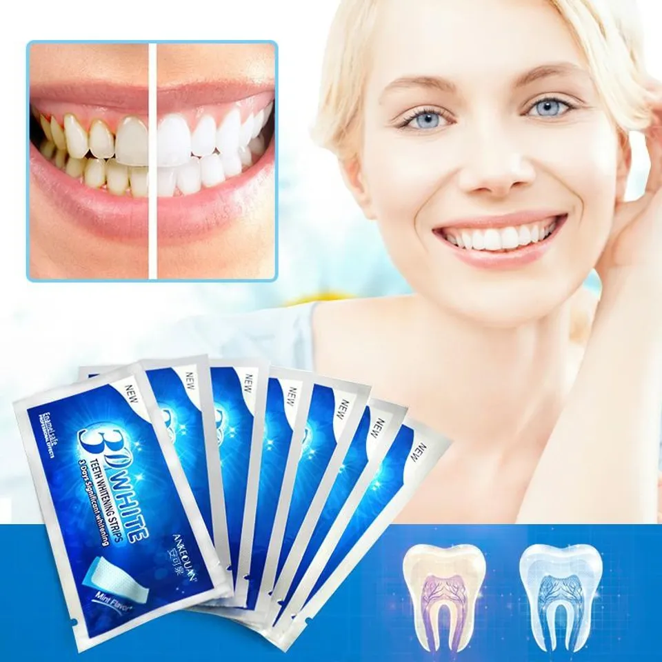 Hiệu quả sử dụng miếng dán trắng răng 3D White Teeth Whitening Strip