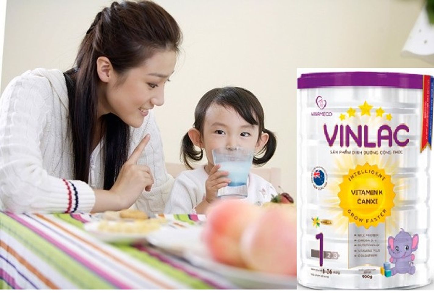 Sữa Vinlac 1 hỗ trợ chăm sóc trẻ toàn diện